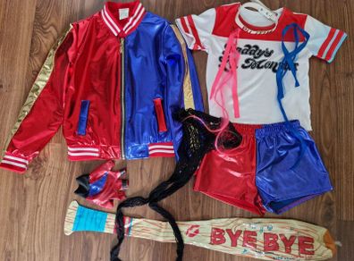 Kids Harley Quinn fancy dress costume size 130 approx 7-8yrs