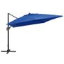 Cantilever Umbrella with LED Lights and Aluminium Pole 400x300 cm Azure blue Image 4