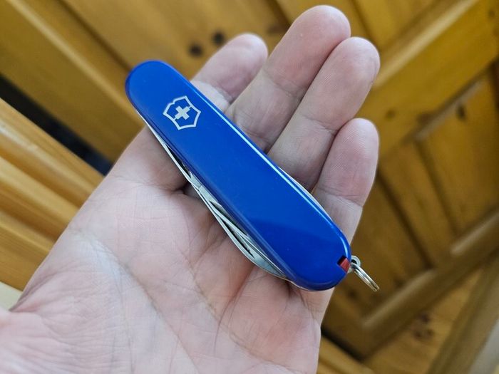 Vintage Elinox Stamp Discontinued Victorinox 91mm Standard model with Modern handles installed