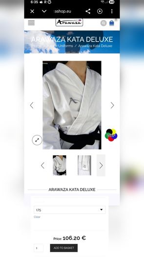 Arawaza WKF Approved Kata Deluxe, Karate 175cm
