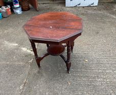 Octagonal wooden side table