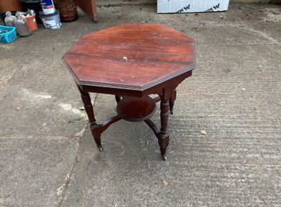 Octagonal wooden side table