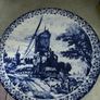 Vintage Ceramic Large Wall Plate, Delfts Chemkefa Wall Plate De Zomer, Medium Ceramic Delft Plate, Blue Wall Plate Illustrating a Summer Scene11.3/4 inches Image 4