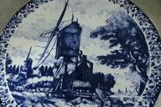 Vintage Ceramic Large Wall Plate, Delfts Chemkefa Wall Plate De Zomer, Medium Ceramic Delft Plate, Blue Wall Plate Illustrating a Summer Scene11.3/4 inches
