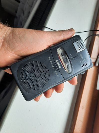 Vintage handheld tape dictafhone voice memo recorder