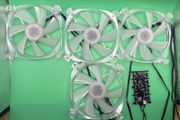 NEW 4x Sharkoon 120mm RGB Case Fans with RGB Hub