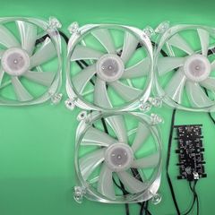 NEW 4x Sharkoon 120mm RGB Case Fans with RGB Hub