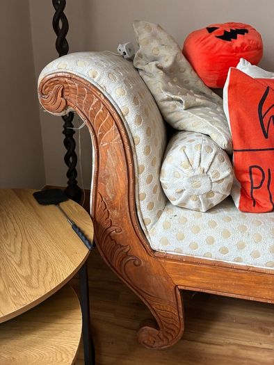 Pair of Beautiful Bali Wooden Chaise Lounges Vintage Style
