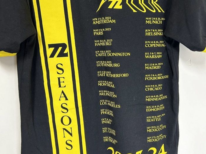 Metallica M72 World Tour 2023 2024 Official Ringer Tee ultra rare