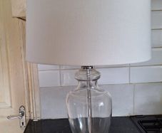 Beautiful large chrome and glass table lamp