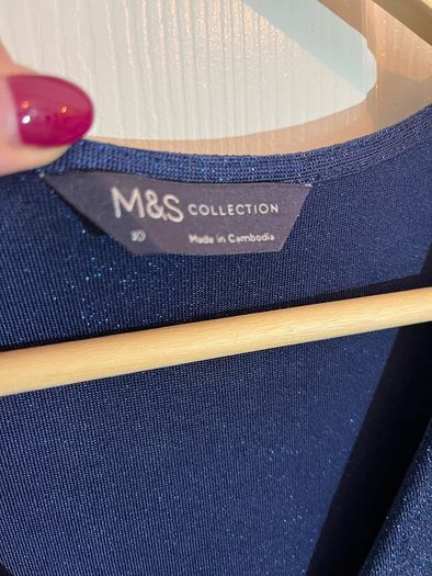 M&S Dress - Midnight Blue with tiny sparkly detail - Comfy Size 10