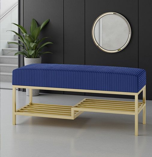 Ashton Modern Upholstered Bench with Shoe Rack