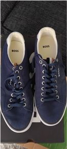 Hugo Boss Navy Blue Canvas Trainers