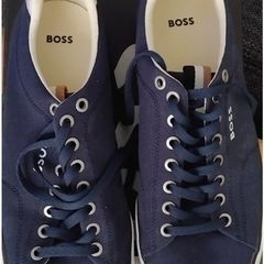 Hugo Boss Navy Blue Canvas Trainers