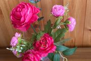 Artificial Flowers in a clear vase.(New)