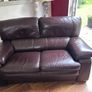 Natuzzi brown leather sofa Image 3