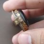 Vintage Gold Plated brass Floral Desgin &carved Skull shape Jade Pendant Image 5