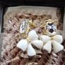 Brand New Floral Crystal Statement Earrings Gift Box Included Image 3