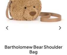 New JELLYCAT Bartholomew Bear Shoulder Bag