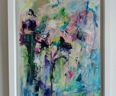 Original Abstract Painting Framed Original Floral Landscspe Garden