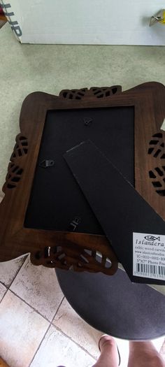 Islandcraft Celtic Wood Carved 5x7 inches Photo Frame Irish Knotwork Royal Tara