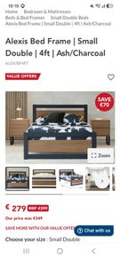 Small double bed