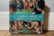 Casino Night Set 3 in 1  Roulette, BlackJack, Poker