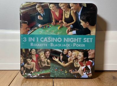 Casino Night Set 3 in 1  Roulette, BlackJack, Poker