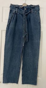 Abercrombie & Fitch Paper Bag High Rise Mom Jeans - Size 29 - Raw Hem