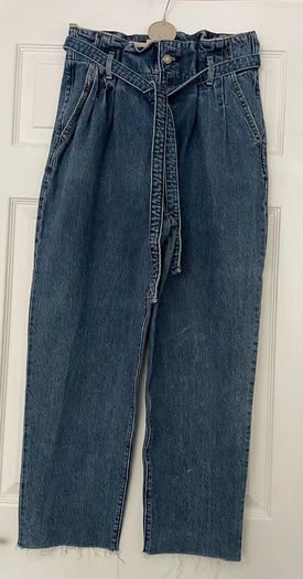 Abercrombie & Fitch Paper Bag High Rise Mom Jeans - Size 29 - Raw Hem