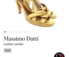 gold Massimo dutti sandals