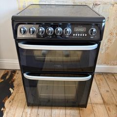 Hotpoint CH60EKKS Kendal 60cm Double Oven Electric Cooker With Ceramic Hob - Black