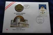 Vienna Austria 1997 coin first day stamp cover | 50 Schilling Wiener Secession