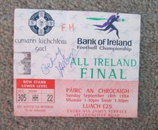 GAA 1994 All Ireland Football Final ticket - signed