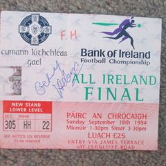 GAA 1994 All Ireland Football Final ticket - signed