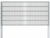 2D Gabion Fence Galvanised Steel 2.008x1.03 m 4 m (Total Length) Grey
