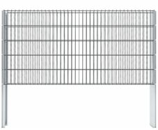 2D Gabion Fence Galvanised Steel 2.008x1.03 m 4 m (Total Length) Grey