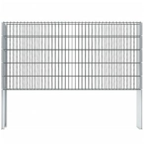 2D Gabion Fence Galvanised Steel 2.008x1.03 m 4 m (Total Length) Grey