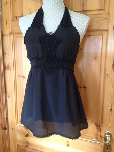 BNWT Vila Black Halter Neck Top Size M