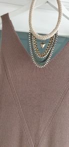 SELECTED FEMME camel ribbed knit midi Sz L (Fit 10-14UK)