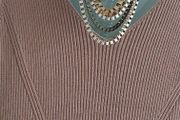 SELECTED FEMME camel ribbed knit midi Sz L (Fit 10-14UK)