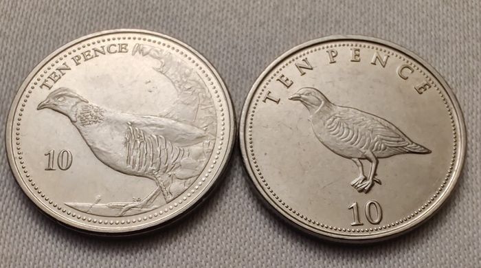 Gibraltar 10 Pence Barbary Partridge BIRD