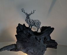 Bog Oak with Metal Deer