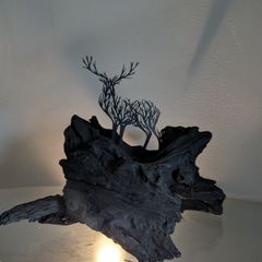 Bog Oak with Metal Deer
