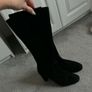 Black Suede Knee-High Boots Image 3