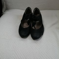 Ecco Black Nubuck Shoes Size 5