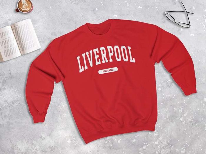 Liverpool England College Style Sweatshirt, Liverpool Sweater