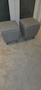 2 x Grey Storage Stools