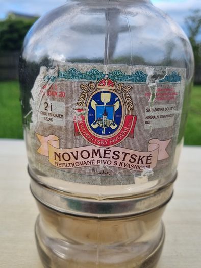 A collectible Czech beer bottle