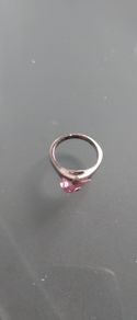 Silver ring with pink crystal Never worn